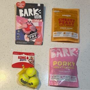 New! Durable dog treats, balls, and rip & real toy